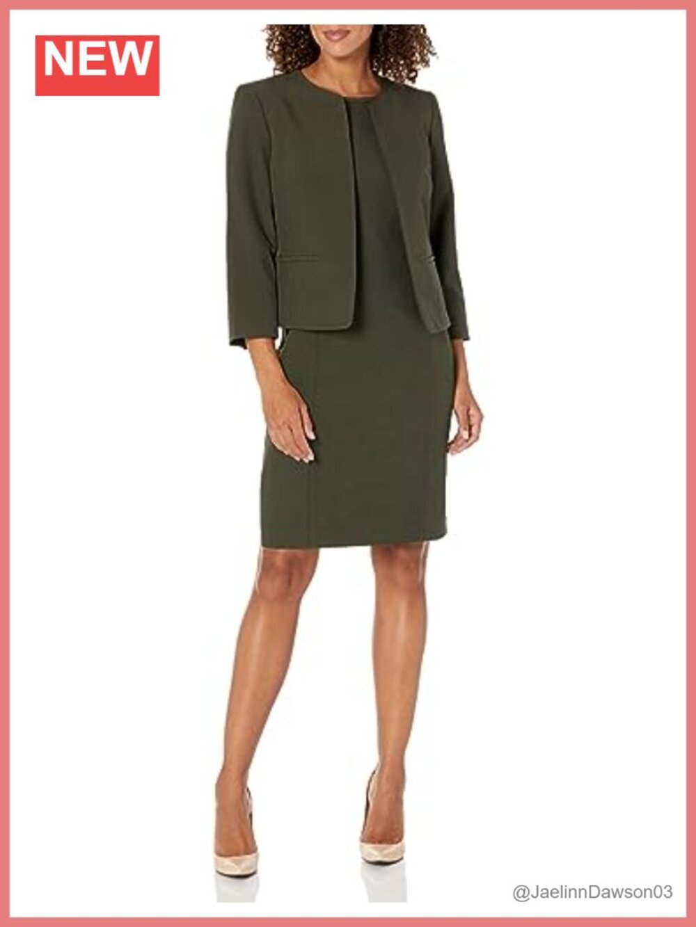 Le Suit Cardigan Jacket Sheath Dress Suit Formal Set